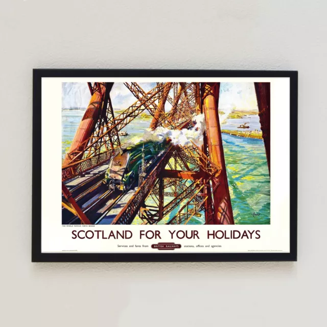 British Railways Scotland Travel Poster Forth Rail Bridge A4 Wall Art Print