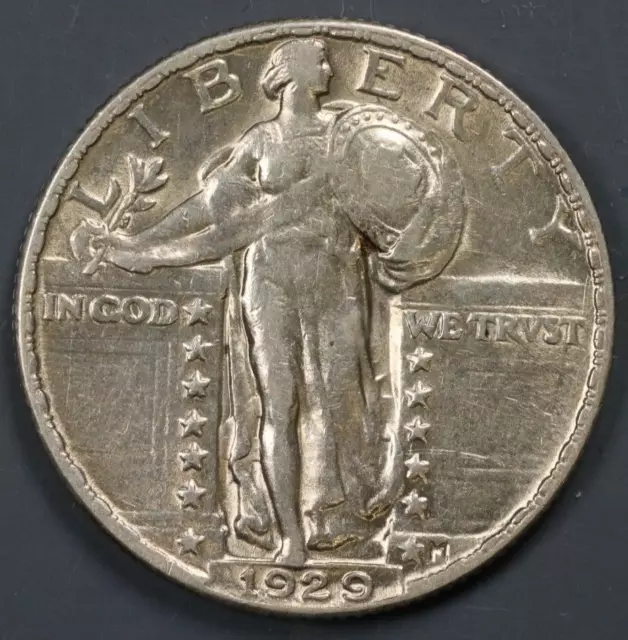 1929 25C Standing Liberty Silver QUARTER DOLLAR EARLY US TYPE COIN Q178