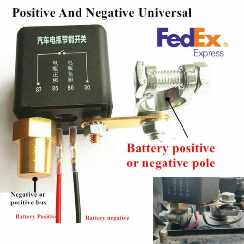 POSITIVE NEGATIVE UNIVERSAL Car Battery Disconnect Isolator + Wireless