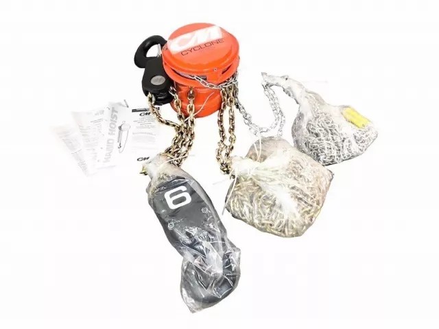 CM Columbus McKinnon CYCLONE MANUAL HAND CHAIN HOIST 6 TON CAPACITY - 20 FT LIFT