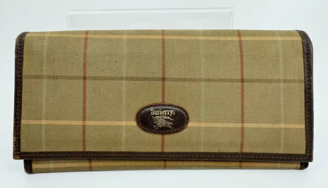 AUTH Excellent BURBERRY Leather LONG WALLET LOGO JAPAN