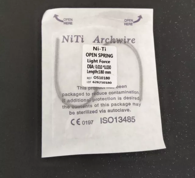 2pcs/pack Dental Orthodontic NITI Open Coil Springs 010/ 012*180mm