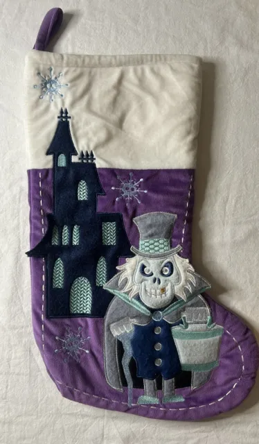 Disney Parks Haunted Mansion Hatbox Ghost Christmas Stocking Soft Plush