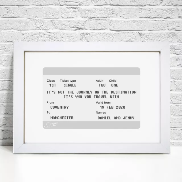 Personalised Train Ticket Print Personalised Wedding Gift 