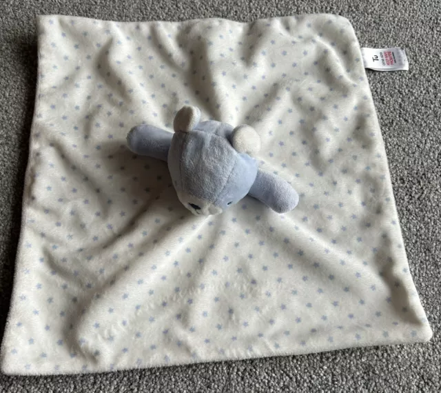 TU Blue Bear Stars Comforter  Baby Soft Plush Toy Comfort Blanket Sainsbury's