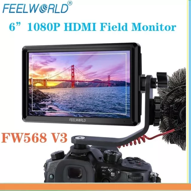 FEELWORLD FW568 V3 6 Inch 3D LUT DSLR Camera Field Monitor IPS Full HD1920X1080 3