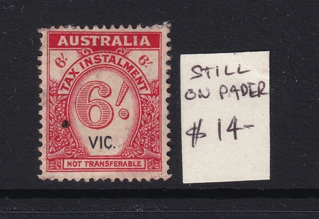 AUSTRALIA: TAX Instalment Vic Not Transferable 1941 6/ Used Still On ...