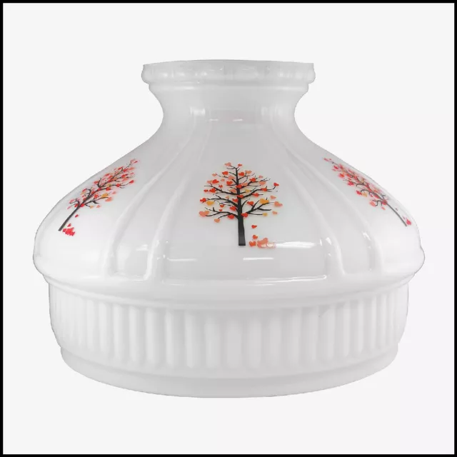 ALADDIN LAMP TREE OF HEARTS SHADE PART # 22071 WHITE OPAL GLASS 10 inch Fitter