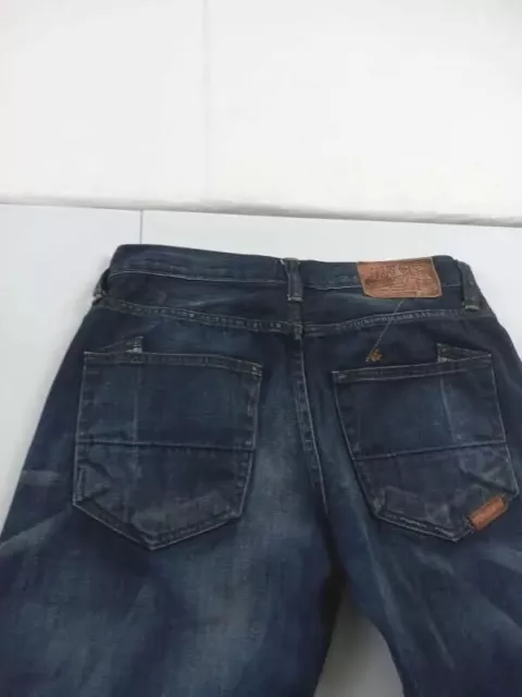 Prps Jeans Mens 30 Blue Denim Button Fly Straight Leg Distressed Grunge