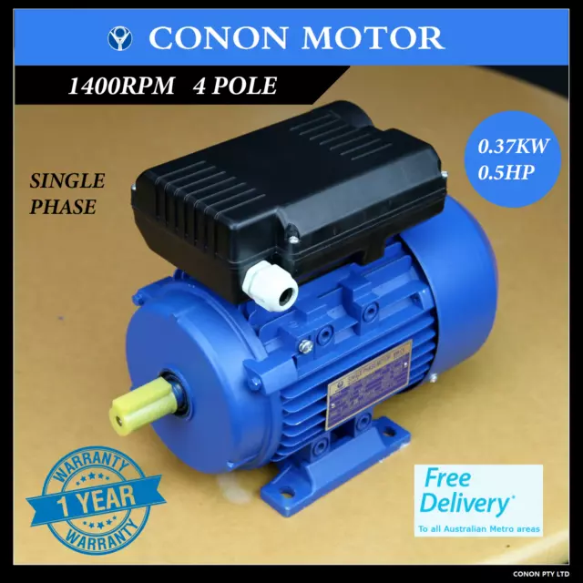 0.37kw 0.5HP 1400rpm 4 POLE single phase REVERSIBLE CSCR Electric motor 240v