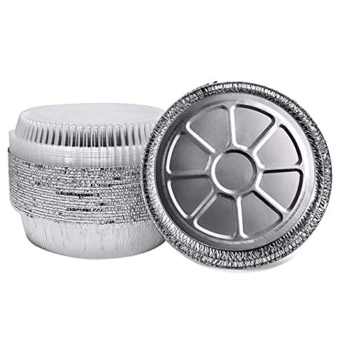 20 sets of 7-Inch Round Foil Pans with Plastic Dome Lids Disposable Aluminum ...