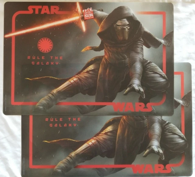 Mantel de mesa de plástico ""Regla de la galaxia"" STAR WARS 18""x12"" en conjunto de 4