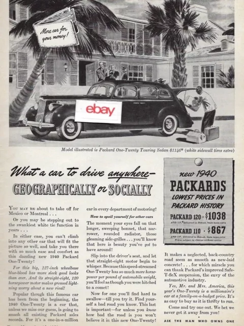 Packard 1939 120 Sedan Touring Sedan Geographically Or Socially Lowest Prices Ad