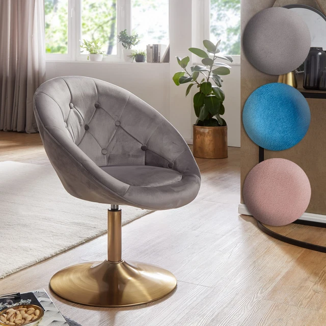 Fauteuil Salon Velours Beige - Chaise Rembourrée Accoudoirs | Dossier Confortable