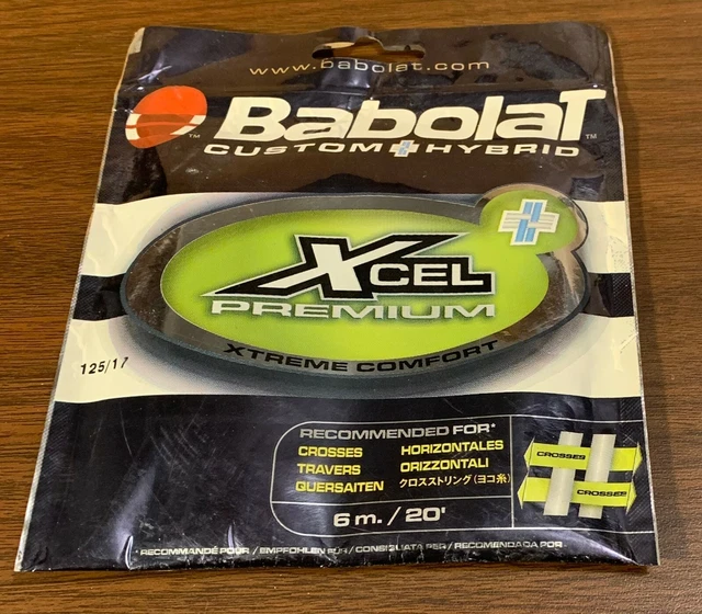 Babolat (Custom Hybrid) - XCEL PREMIUM 6M/20' String - Crosses - 125/17 - NEW