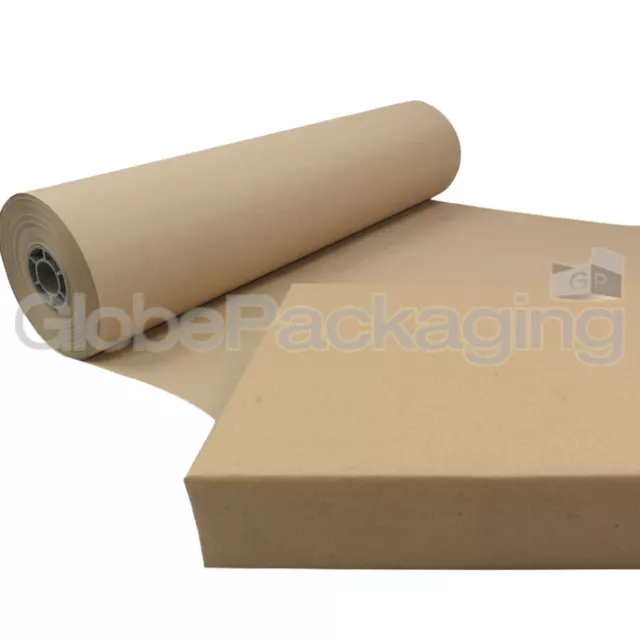 STRONG 100% RECYCLED BROWN KRAFT WRAPPING PAPER ROLLS 90gsm PACKING PACKAGING