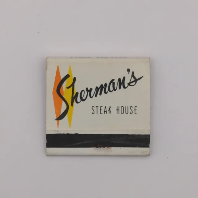 Vintage Matchbook: Sherman's Steak House, Palm Springs, CA 2 Struck Pre 1973