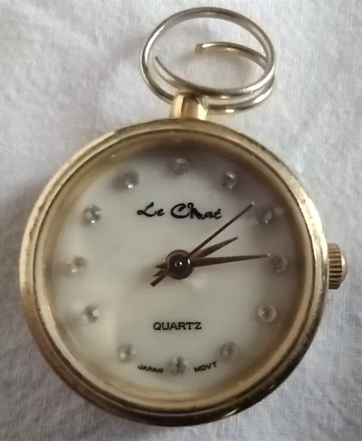Le Chat Small Gold Coloured Locket Watch - New Battery
