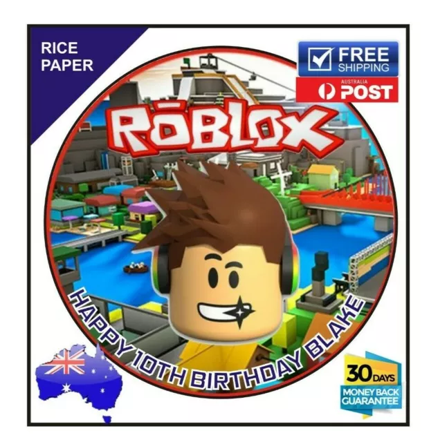 Roblox Edible Rice Paper Image Cake Topper Personalised 19cm Round Party