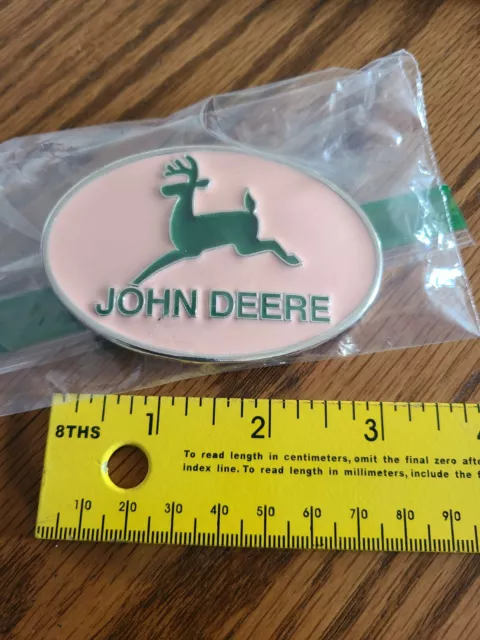 John Deere Belt buckle - Pink - Vintage Logo - Farm Tractor Country Girl Barn