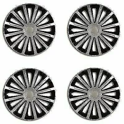 Wheel Trims 15" Hub Caps Trend Plastic Covers Set of 4 Silver inset specific fit