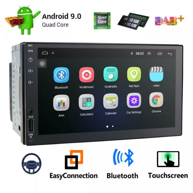 2 Din 7" Android 10 DAB+ Autoradio mIT GPS Sat Navi WIFI BT FM DAB+HD MP5 Player