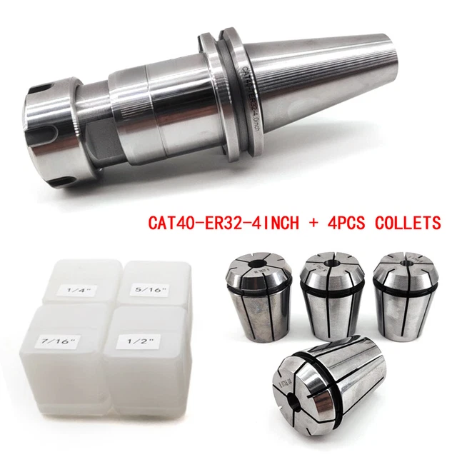 CAT40-ER32 Floating Tap Tool Holder w/4x Collet Chuck Kit 4" Lathe Holder Set