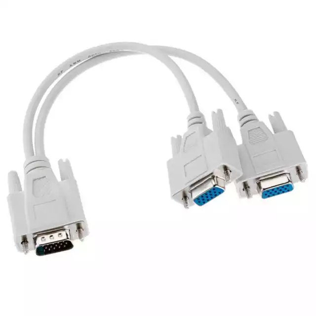 Cable Duplicador VGA 1 Macho a 2 Hembra Hdb15 Adaptador Conector Doble Monitor