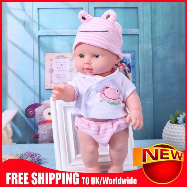 30cm Finished Doll Washable PVC 3D Prop Doll Baby Companion Toys (Pink)