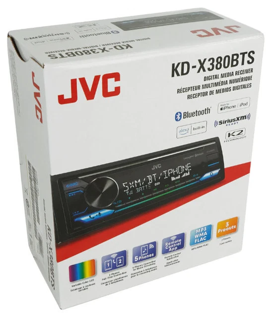 JVC KDX380BTS DIGITAL Media Car Receiver Bluetooth, USB, SiriusXM