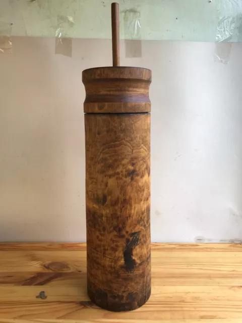 butter churn from solid log19th century early 20th Oak complete set primitive
