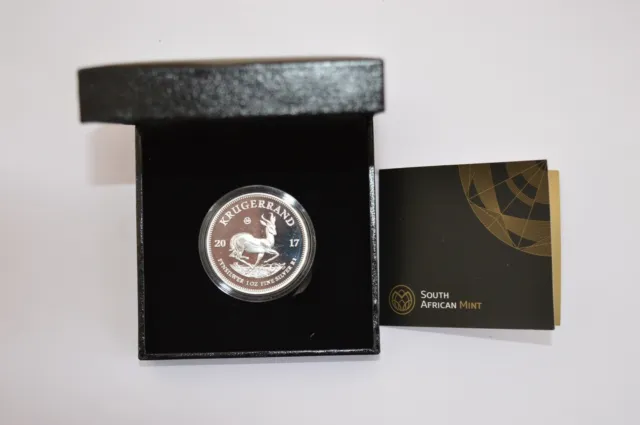 2017 South Africa  Krugerrand Silver Proof 1oz Coin Box COA