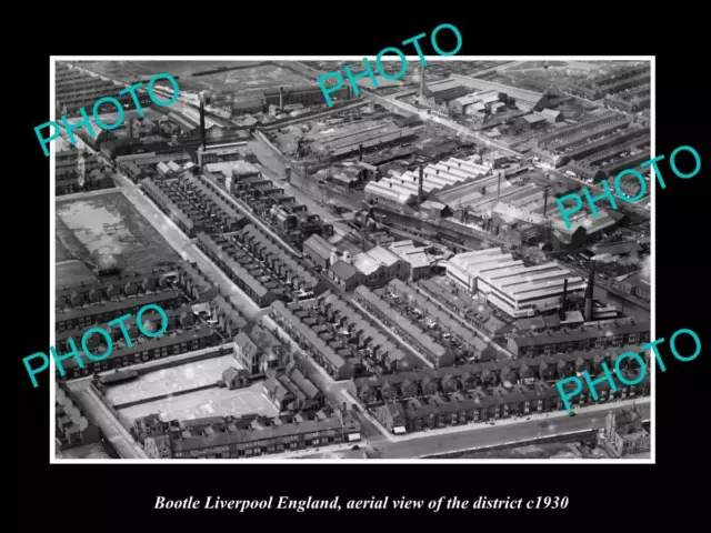 OLD LARGE HISTORIC PHOTO BOOTLE LIVERPOOL ENGLAND DISTRICT AERIAL VIEW c1930 2