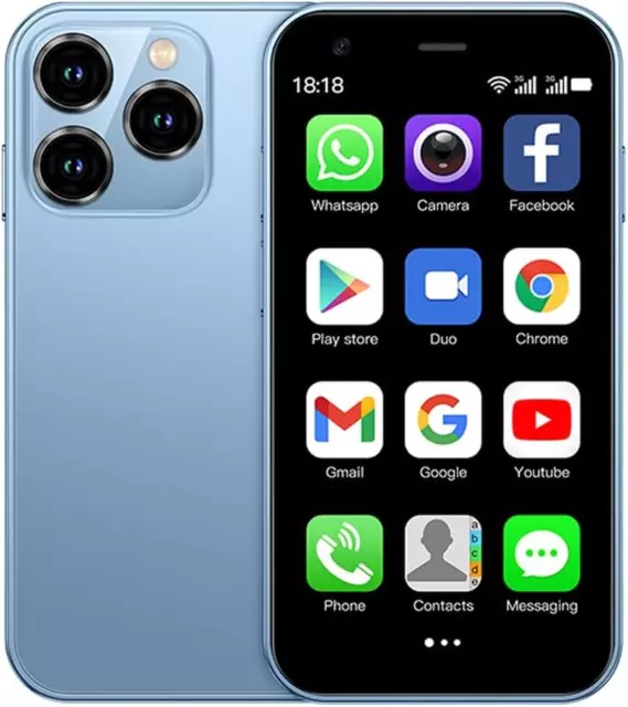 SERVO Global Version Super Small Smartphone 3 Screen 2GB+32GB Dual-SIM  Android Google Play Store GPS WCDMA 3G Mini Mobile Phone
