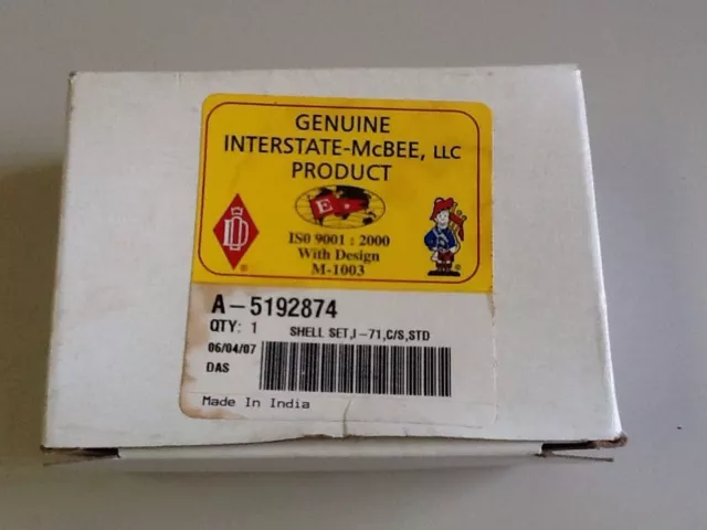 Interstate McBee A-5192874 Shell Set STD Fits Detroit Diesel NOS