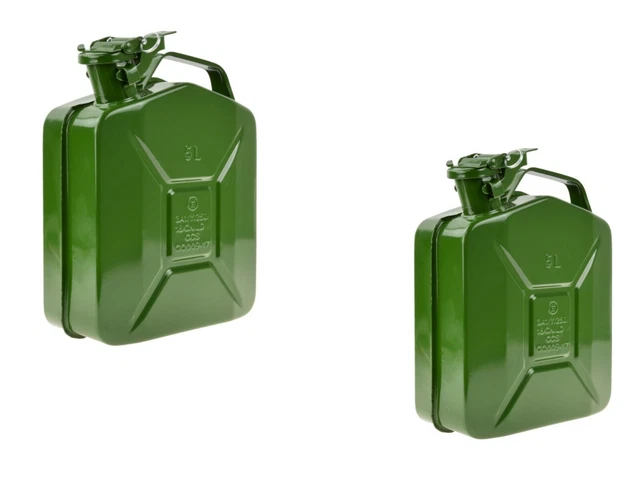 2 X Metallkanister Tôle Acier Essence Bidon Métal Jerrycan Diesel 5L