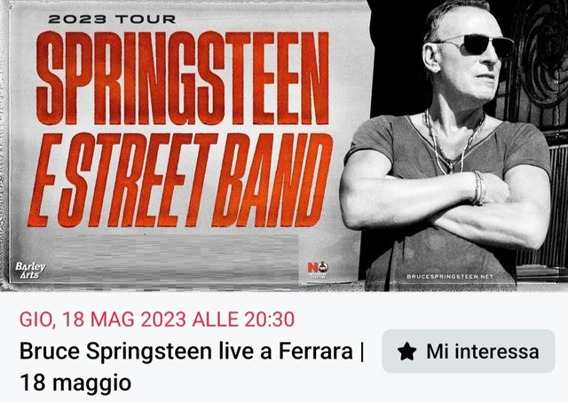 Vendo 2 Biglietti Pit A Concerto Bruce Springsteen A Ferrara Il 18/05/23