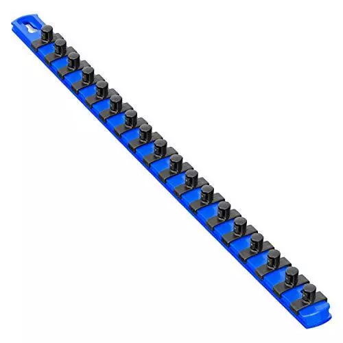 Ernst 8404 18 Socket Organizer with 18 Twist Lock Clips - Blue - 3/8