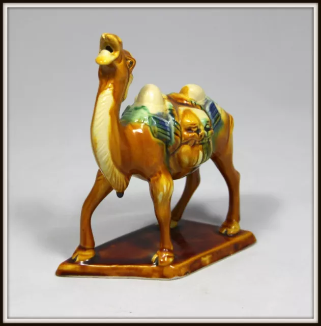 "Antique Chinese "Tang Sancai" Pottery Camel" Amazing (6 3/8" High x 5" Wide)