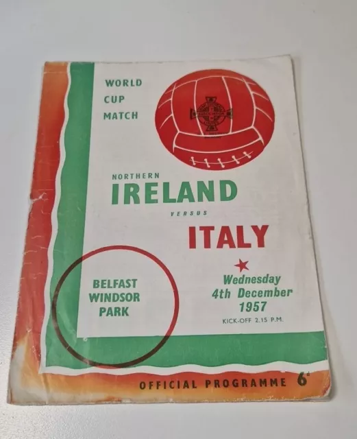 Northern Ireland v Italy (World Cup Qualifier) 1957,Vintage Local Advertising