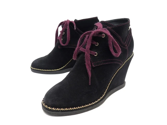 Chaussures Chanel Bottines G31258 Interlocking Cc 37.5 A Talons Compenses 905€