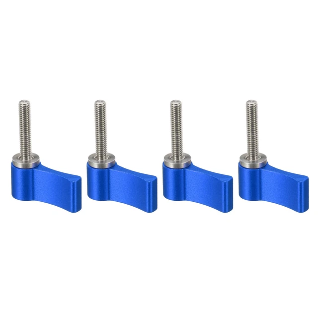 4 piezas M4 20 mm palanca de pulgar ajustable de aluminio perno giratorio para cámara, azul
