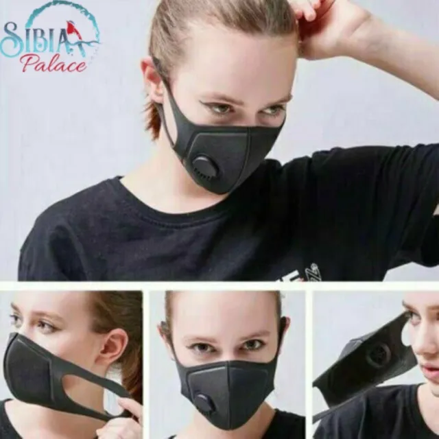 Premium Anti Air Pollution Face Mask Respirator Valve Filter Washable Reusable