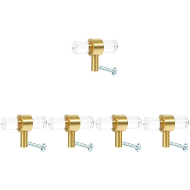 5pcs   acrylichandles knob Handle de porte t Bar armoire de porte Bouton de por
