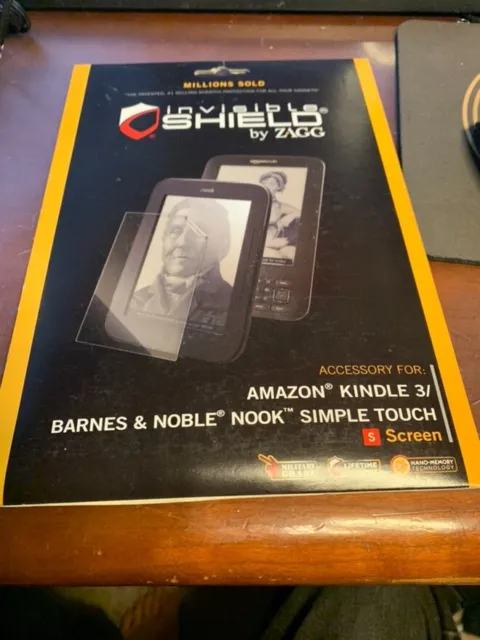 New ZAGG InvisibleSHIELD screen protector for Amazon Kindle 3/Barns & Noble NOOK