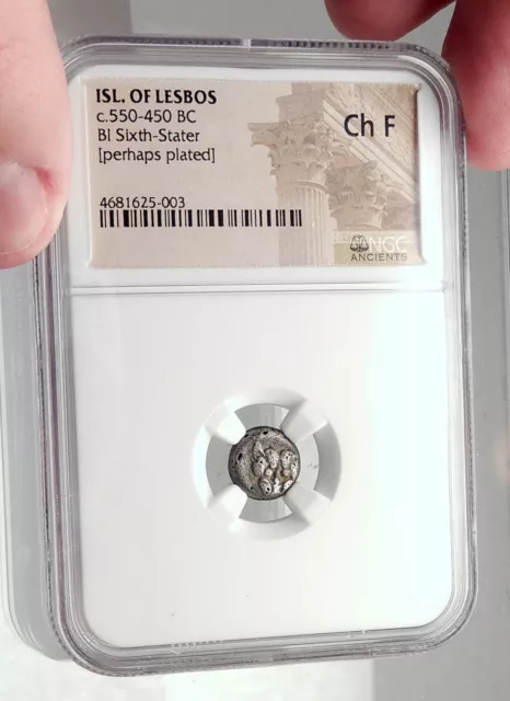 Greek Island of LESBOS Authentic Ancient Archaic Sixth Stater Coin NGC i72726 3