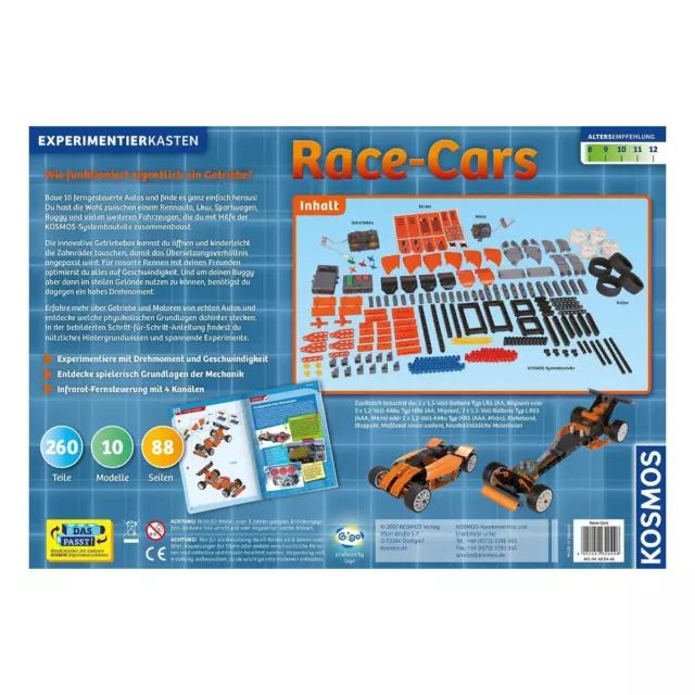 Kosmos Experimentierkasten Race-Cars | Modellbaukasten für Kinder ab 8 Jahre 2