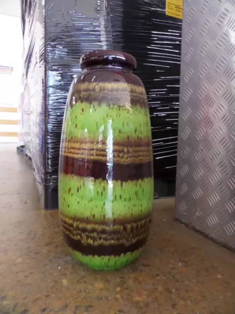 Very Large Vintage Old Green West German Mid Century Pottery Urn Jug