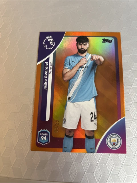 Carte Autographe Josko Gvardiol Topps Premier League 2025/2026 - #AC-JG /75 - Noir & Blanc Étincelant