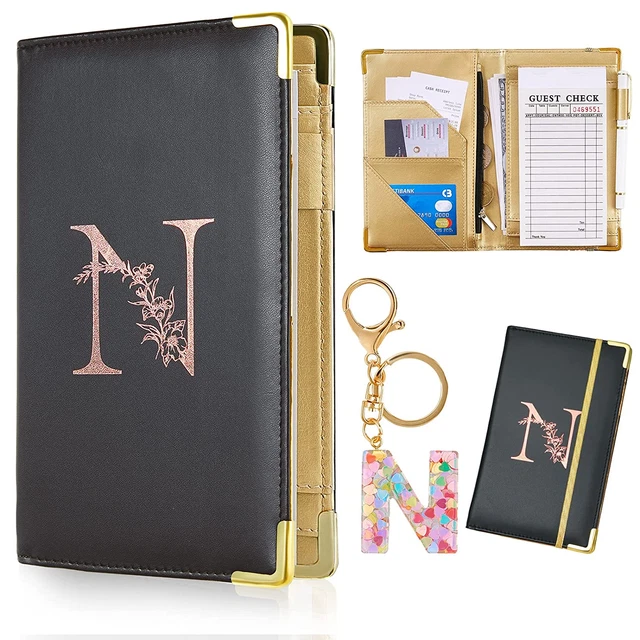 Server Books Alphabet Waitress Book Cute Waiter Book Zipper Pocket Leath